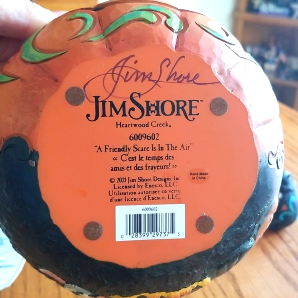 Jim Shore Halloween basket AUTOGRAPHED